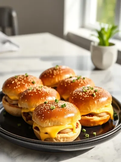 Cheesy Baked Breakfast Sliders - ready to serve