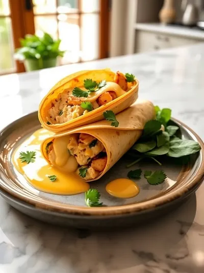 Cozy Cheesy Garlic Chicken Wraps - cooking process