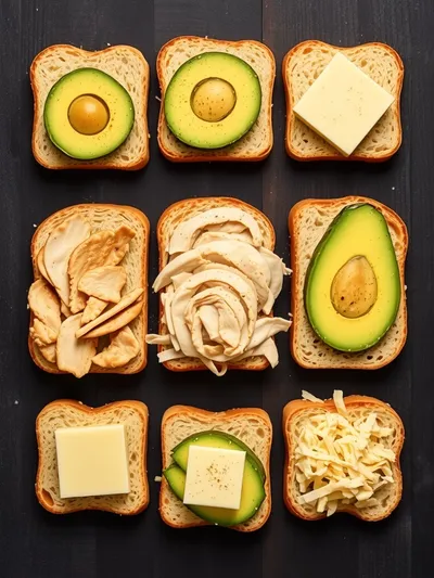 Chicken Avocado Melt Sandwich - ingredients preparation