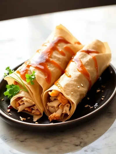 Chicken Paper Rolls – Quick & Easy Snack - cooking process
