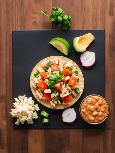 Easy Chicken Tostadas - ingredients preparation