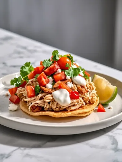 Easy Chicken Tostadas - ready to serve