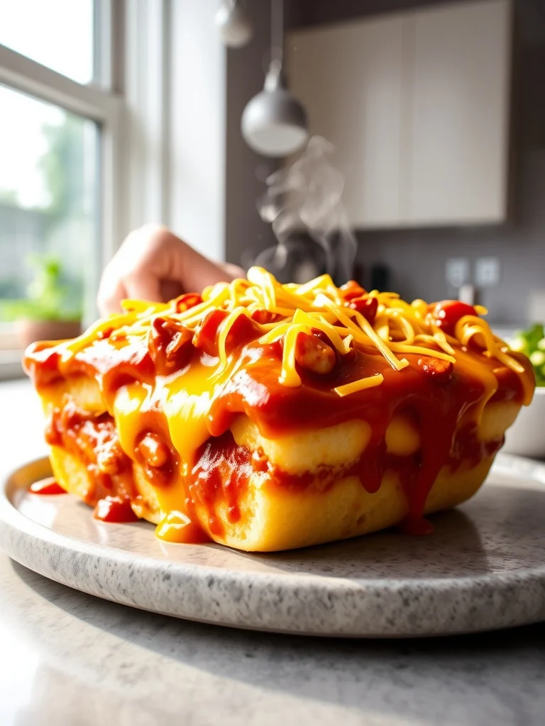 4-Ingredient Chili Cheese Dog Casserole