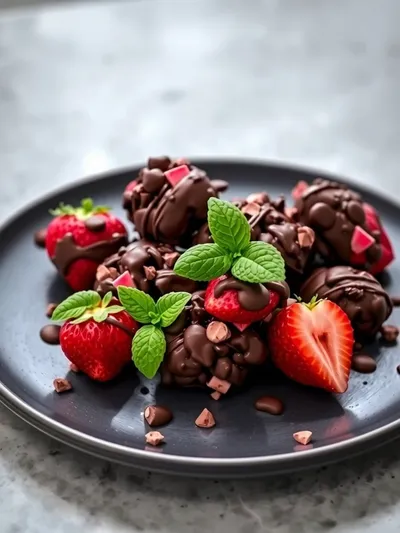 Chocolate Strawberry Yogurt Clusters - ready to serve