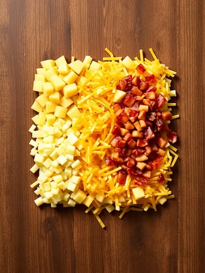 Classic Breakfast Hashbrown Casserole - ingredients preparation