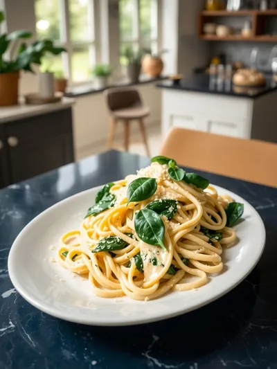 Creamy Cheesy Spinach Pasta – Healthy Palak Pasta - cooking process