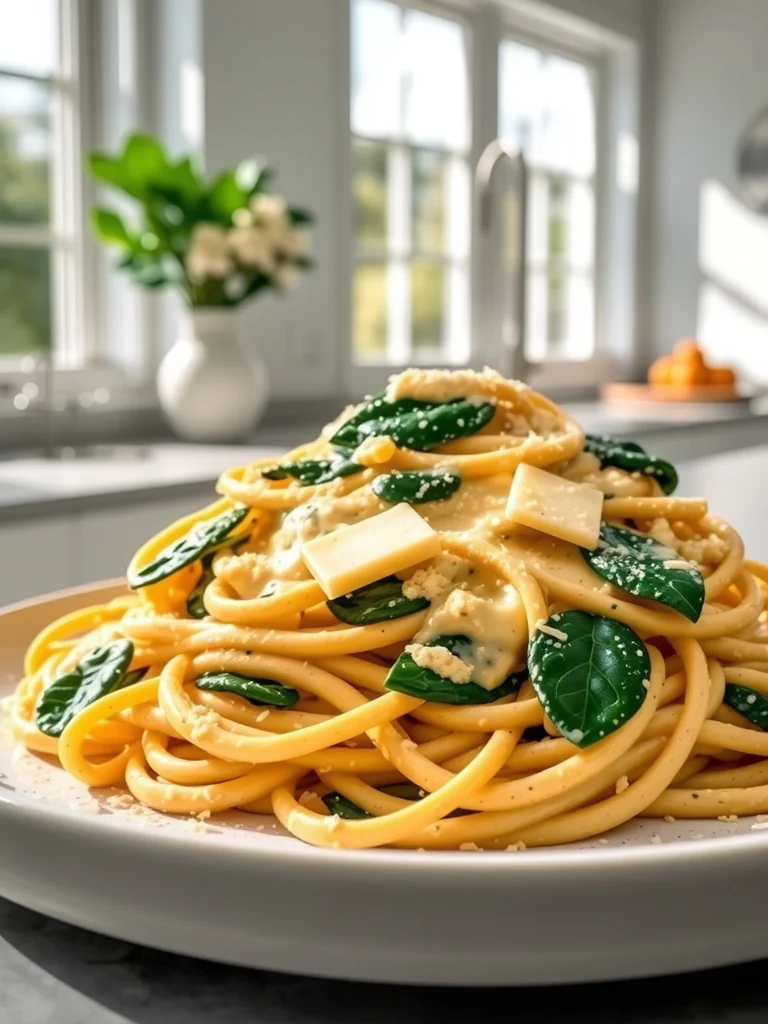 Creamy Cheesy Spinach Pasta – Healthy Palak Pasta