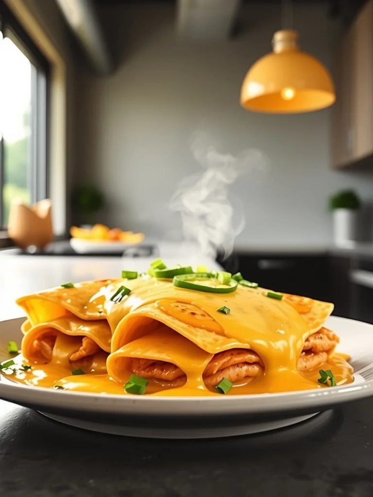 Creamy Queso Chicken Enchiladas
