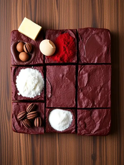 Fudgy Red Velvet Brownies - ingredients preparation