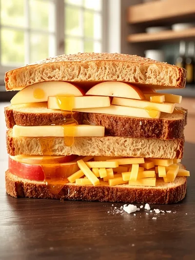 Hot Honey Apple Cheddar Sandwich - ingredients preparation