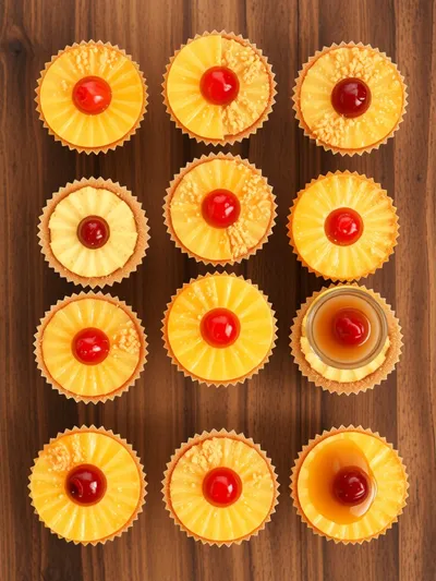 Mini Pineapple Upside-Down Cheesecakes - ingredients preparation