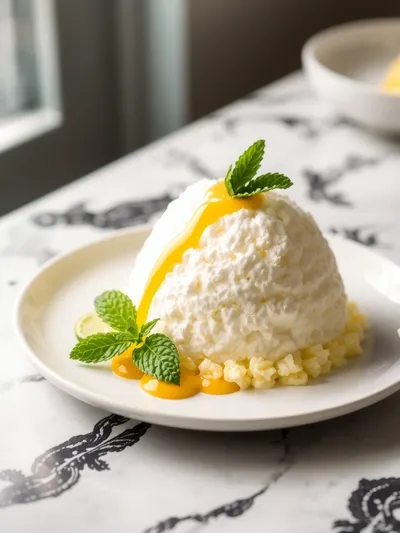 Pineapple Fluff: Light Tropical Dessert - ready to serve