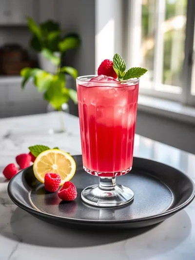 Raspberry Lemonade Smoothie Recipe - ready to serve