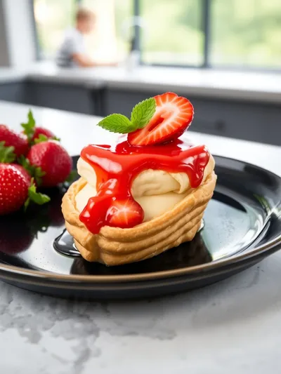 Strawberry Cheesecake Danish - cooking process