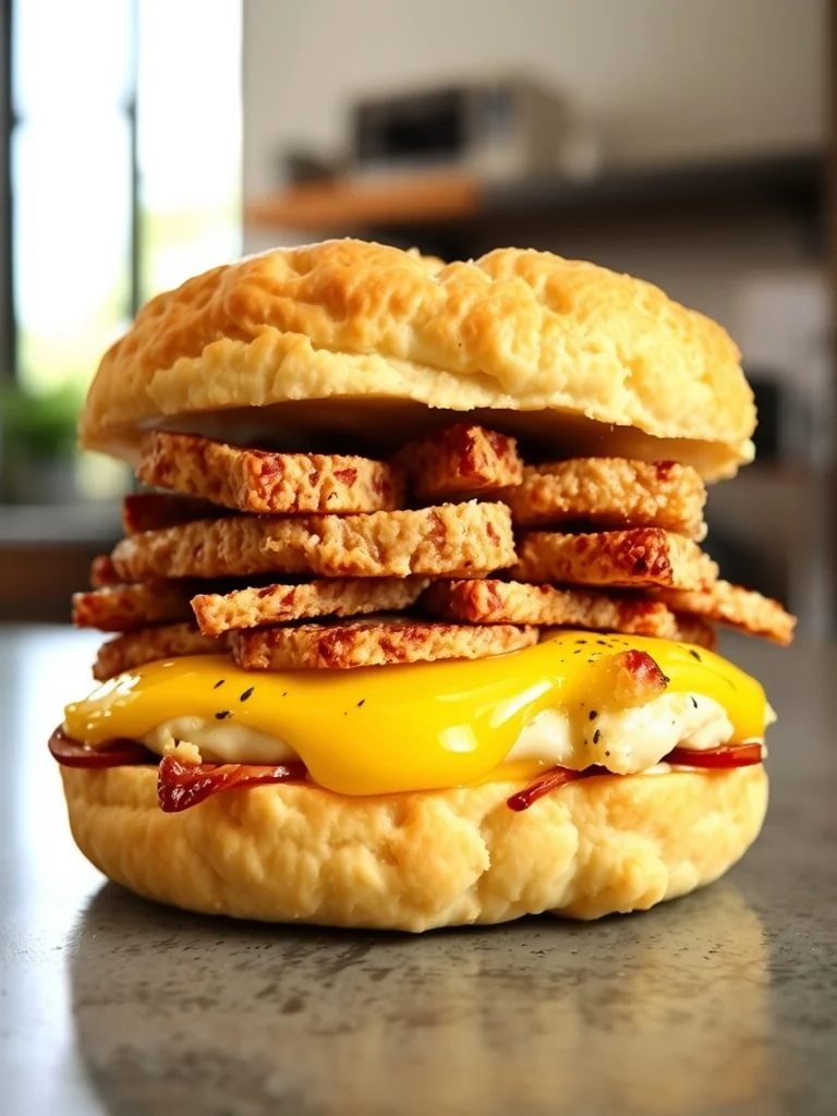 Turkey, Egg, and Cheese Biscuit Bake